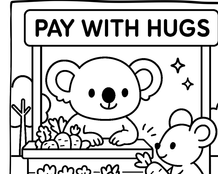 Whimsy Town Cozy Critter Coloring Book With 30 Pages