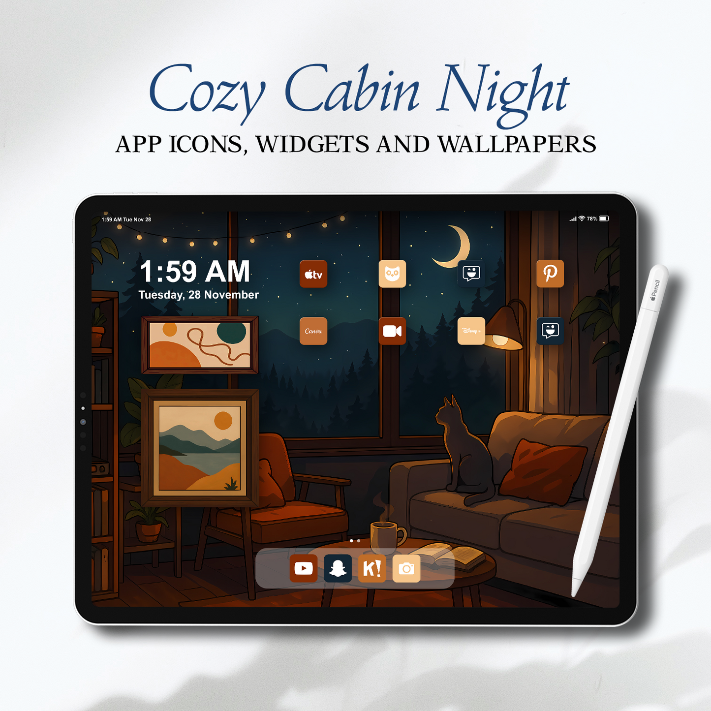 Cabin Moon – Aesthetic Home Screen Set