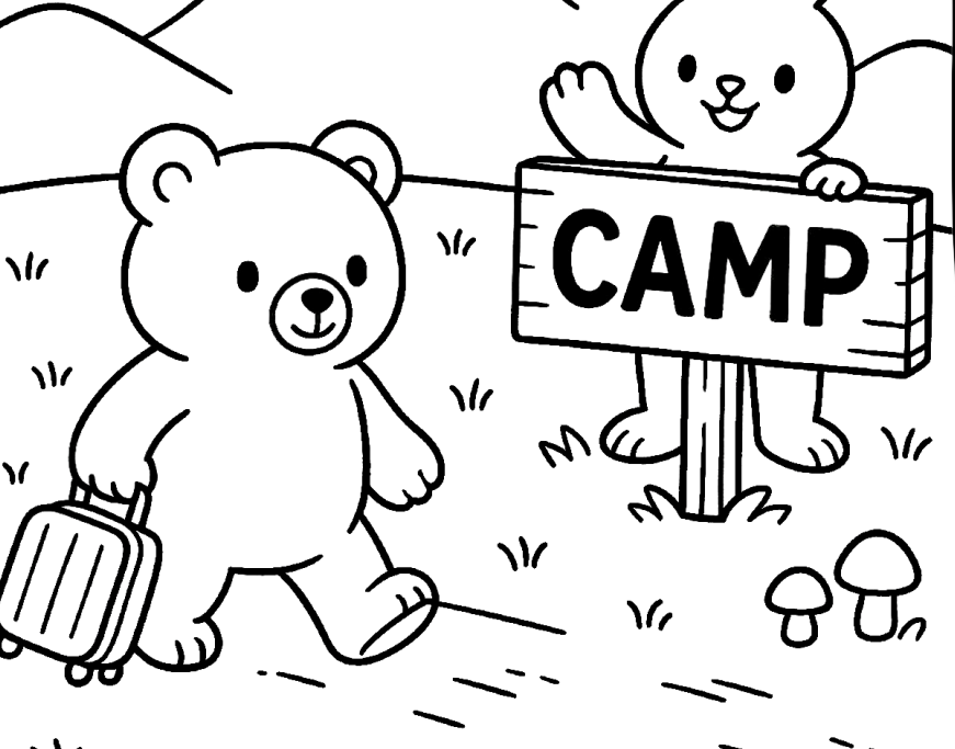 Cozy Forest Camp Coloring Book With 25 Pages